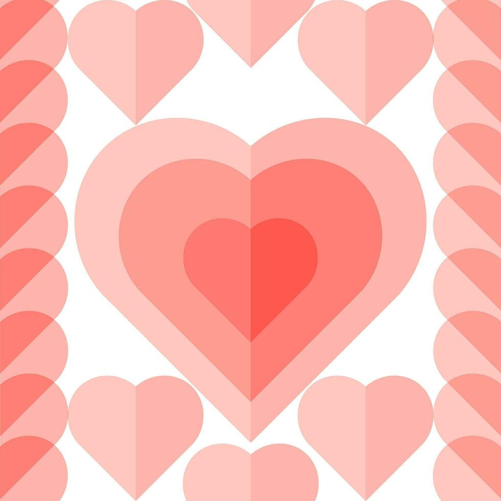 sin costura patrón, transparente rosado corazones en un blanco antecedentes. San Valentín día fondo, textil, vector