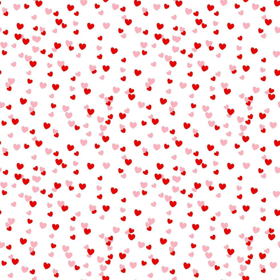 Seamless pattern, abstract small hearts on a white background. Valentine's day background, textile, vector