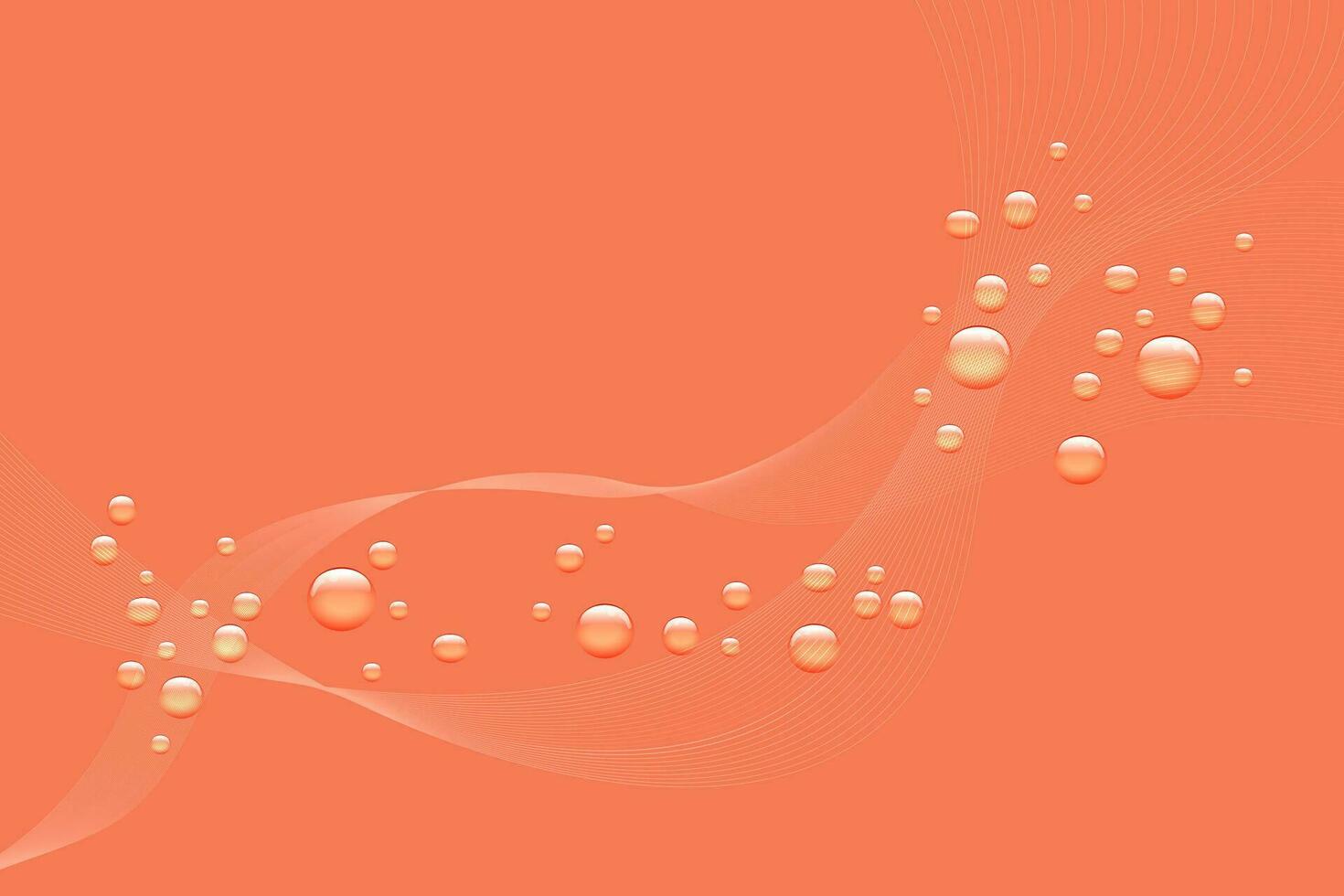 Abstract background of the color of the year 2024 with delicate waves of orange-pink shade Peach Fluff. Apricot Crush background, vector