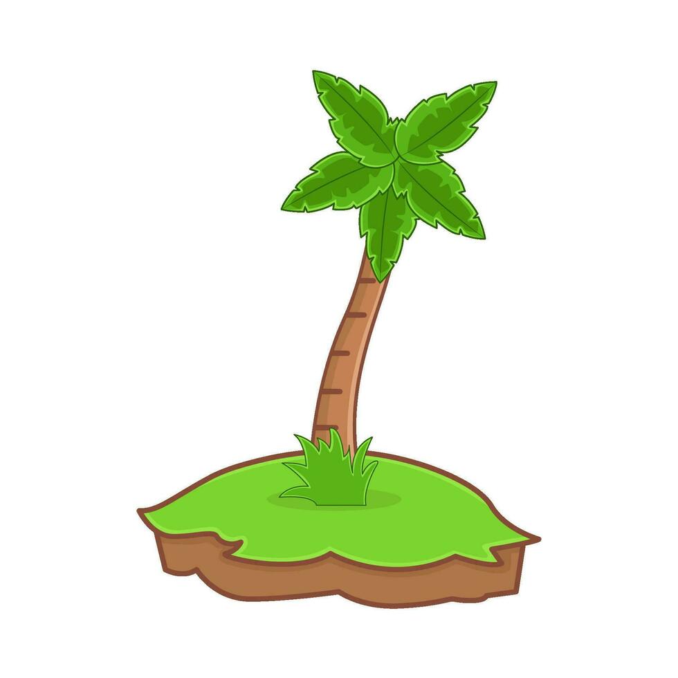 palm tree in garden green illustration vector