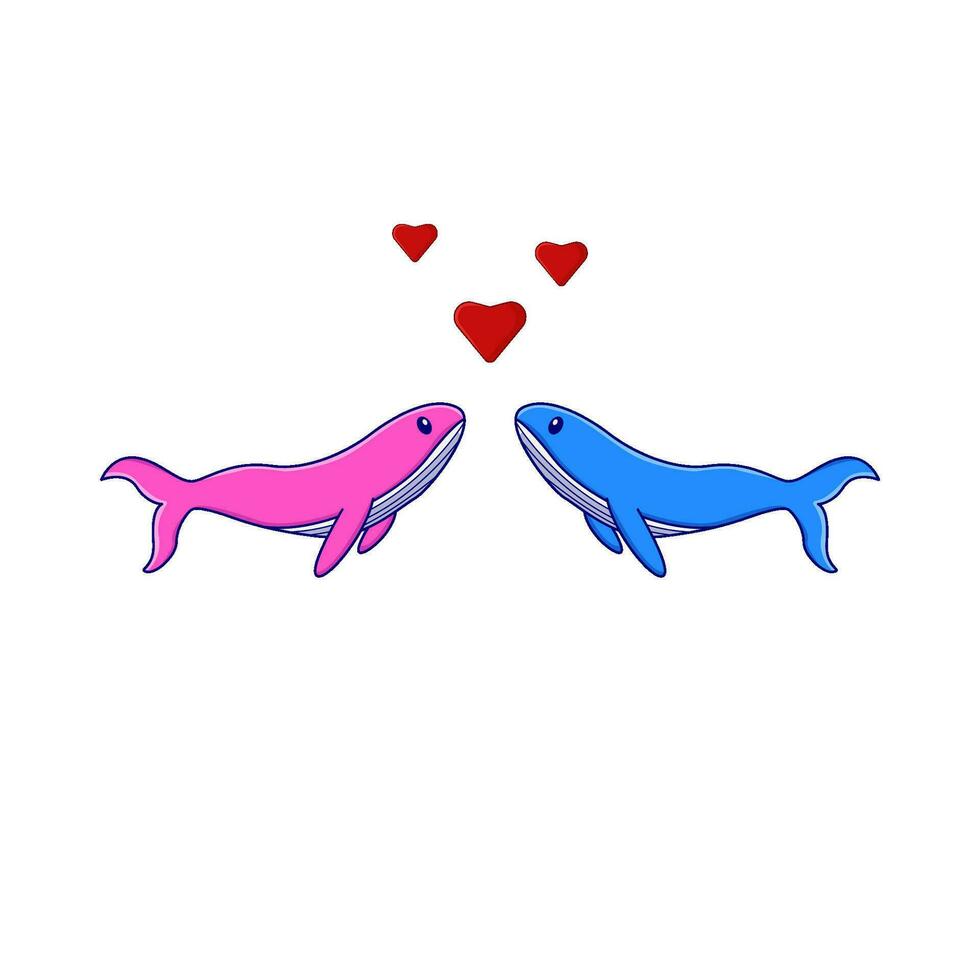 whale relationship illustration vector