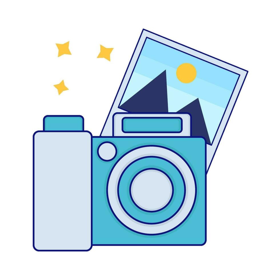 camera photo with picture illustration vector