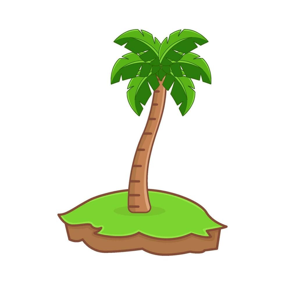 palm tree in garden green illustration vector