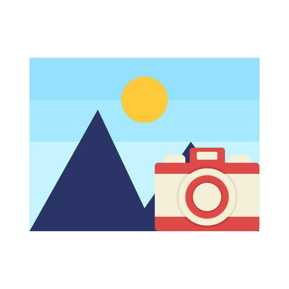 camera photography with photo illustration vector