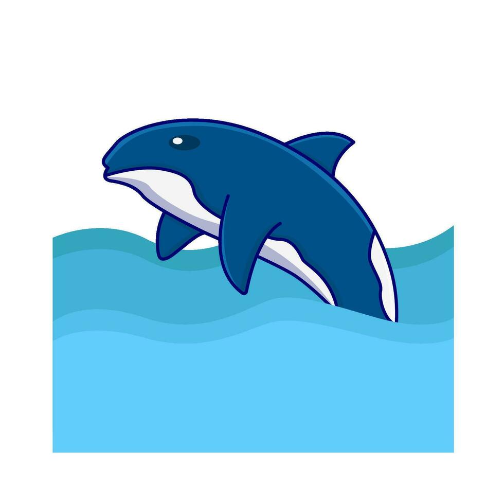 whale in swimming pool illustration vector