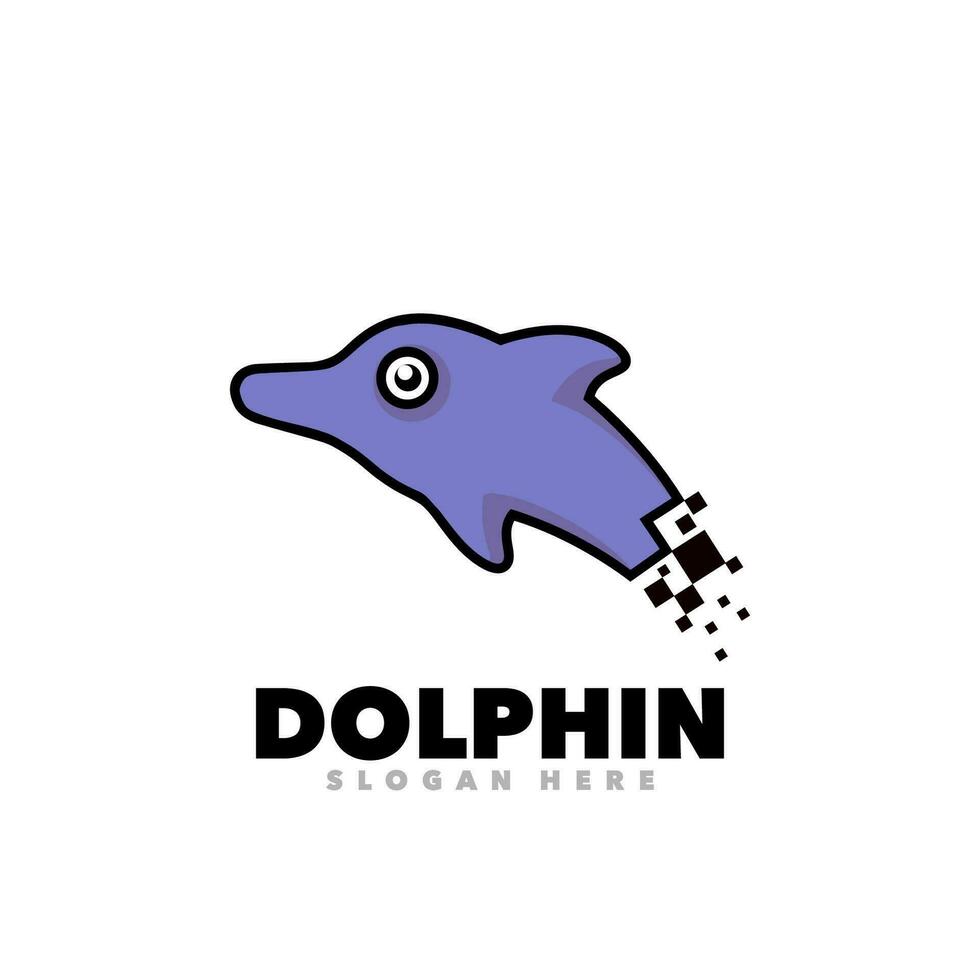 Dolphin simple logo design vector