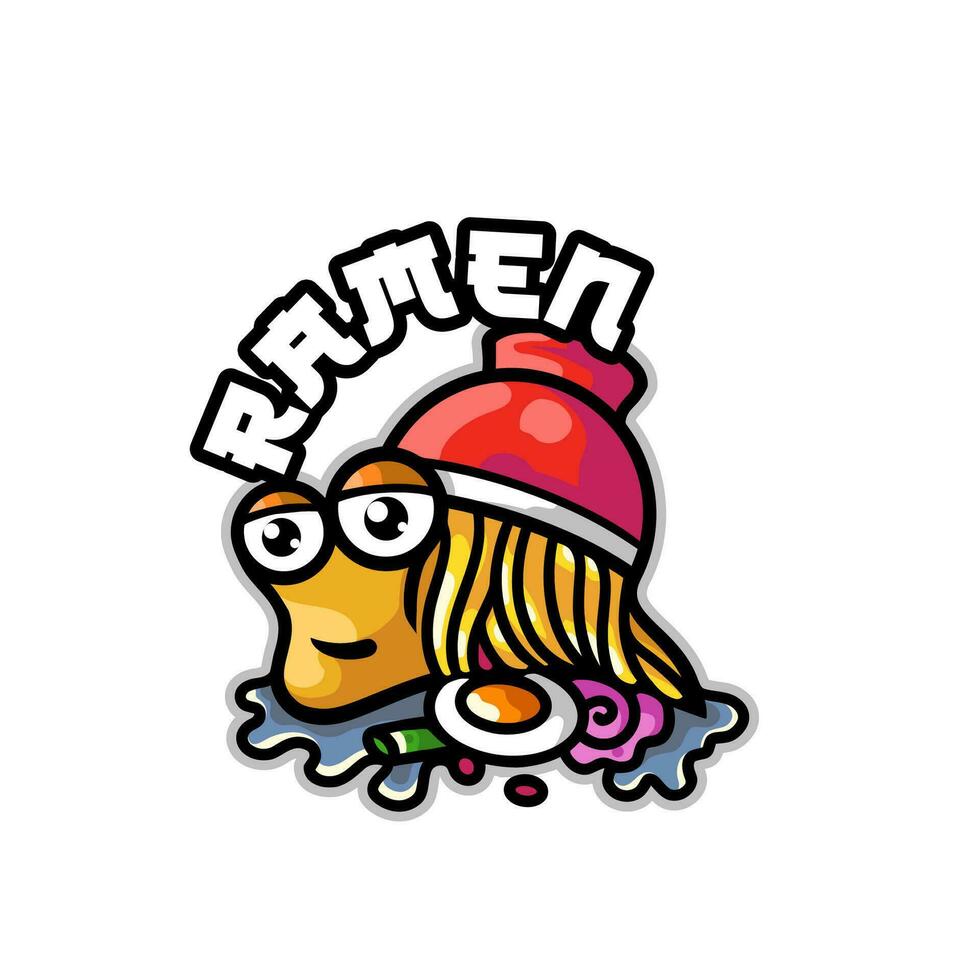 ramen caracol logo diseño modelo vector