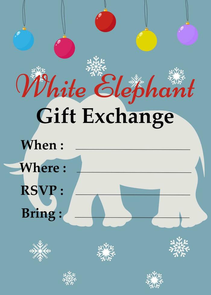 Free Printable White Elephant Invitation Template Free Free Printable White Elephant Invitation Template Free