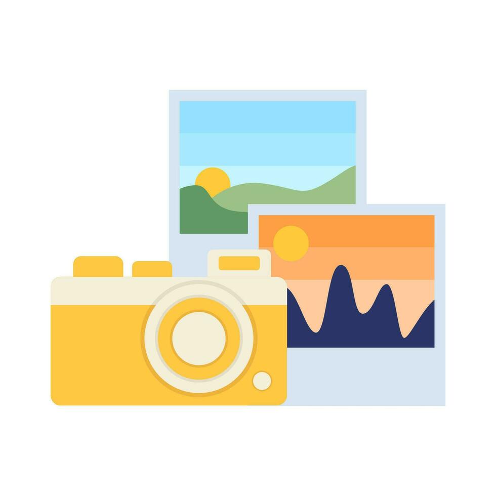 camera photography with photo illustration vector