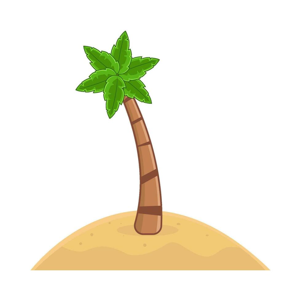 palm tree in sand beach illustration vector