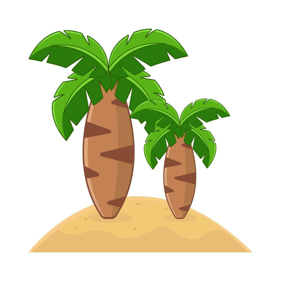 palm tree in sand beach illustration vector
