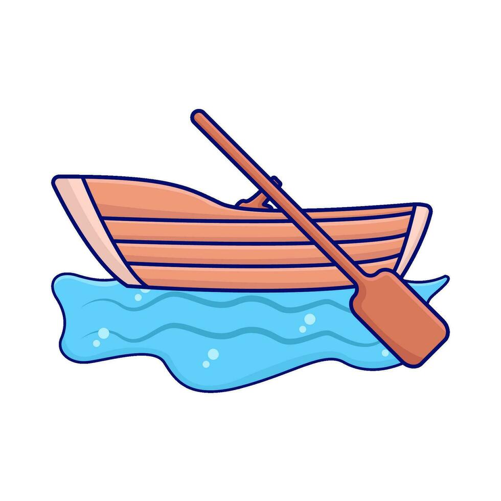 boat in ocean illustration vector