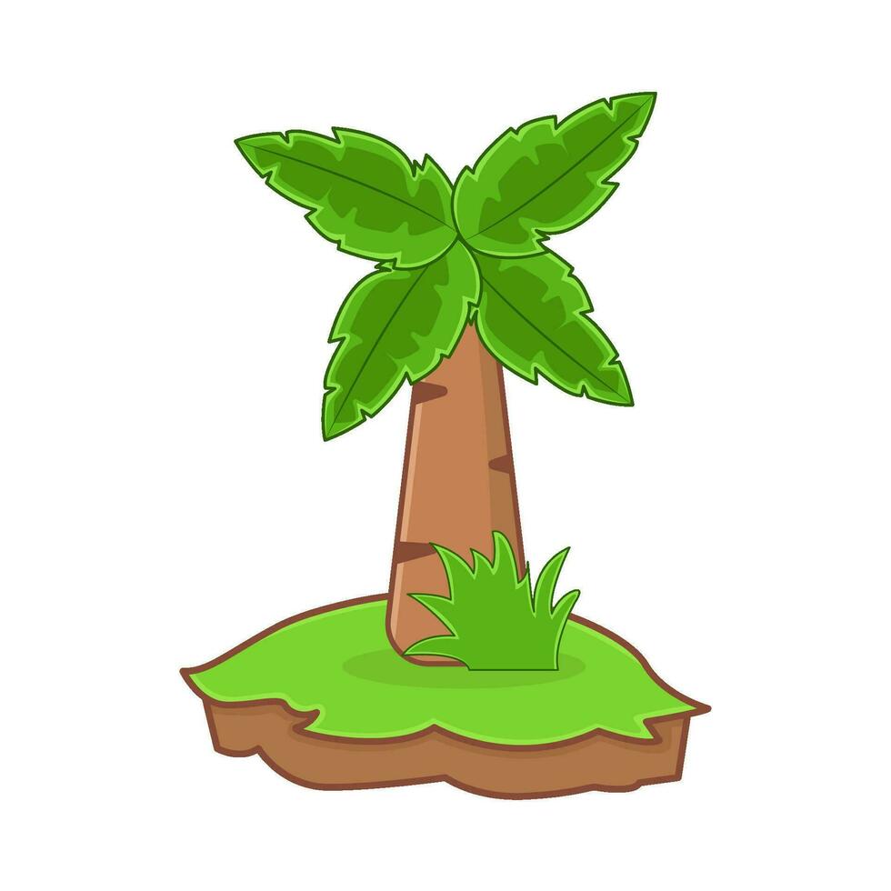 palm tree in garden green illustration vector