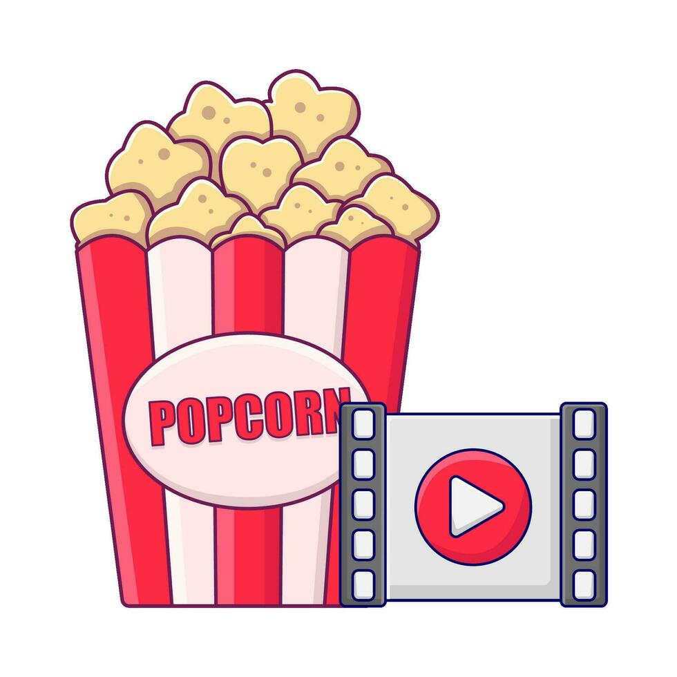 popcorn with cinema illustration vector