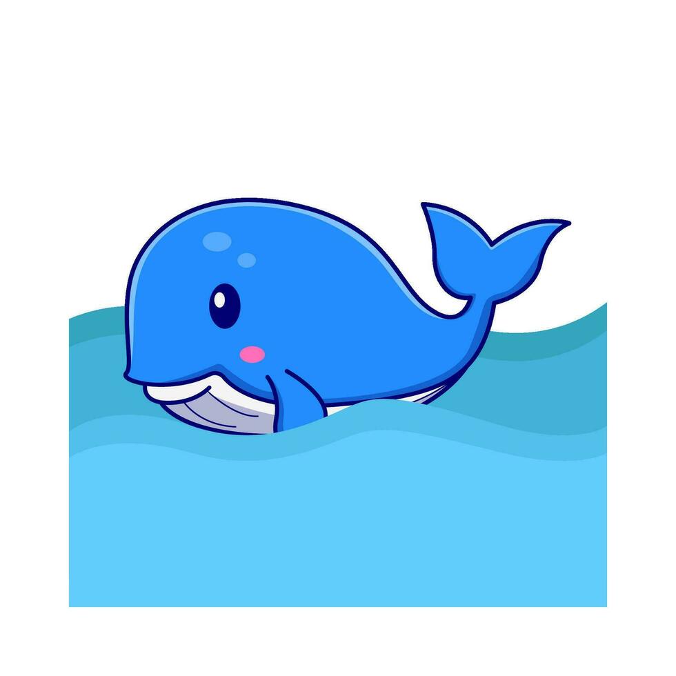 ballena en mar ilustración vector