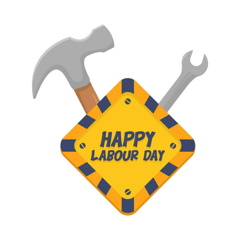 hammer with wrench tools illustration vector