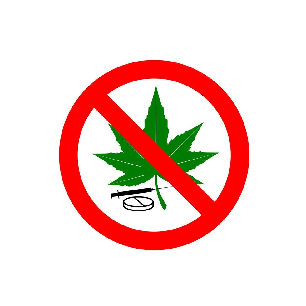 sign prohibiting drug use vector