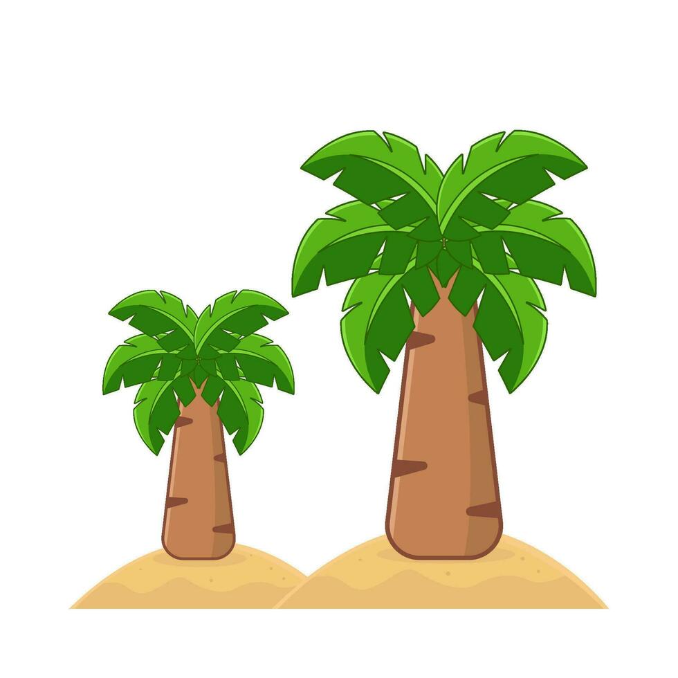 palm tree in sand beach illustration vector