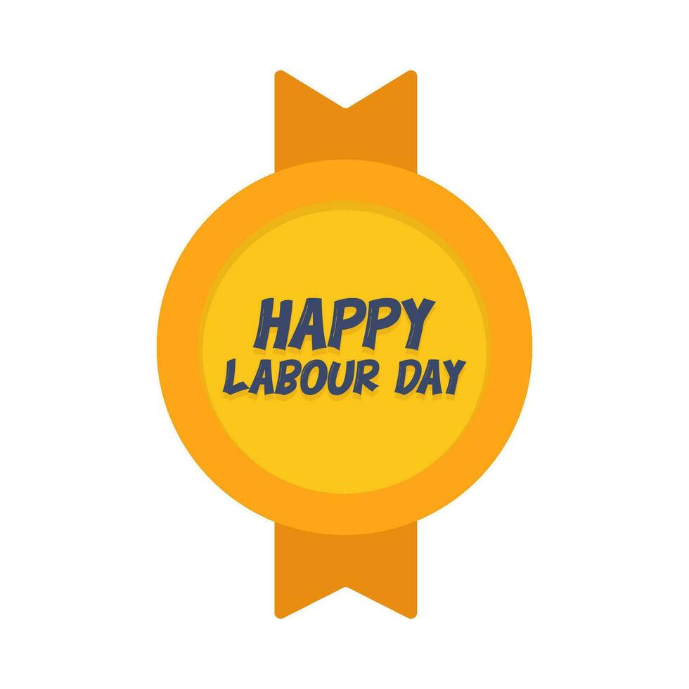 happy labour day in ribbon illustration vector