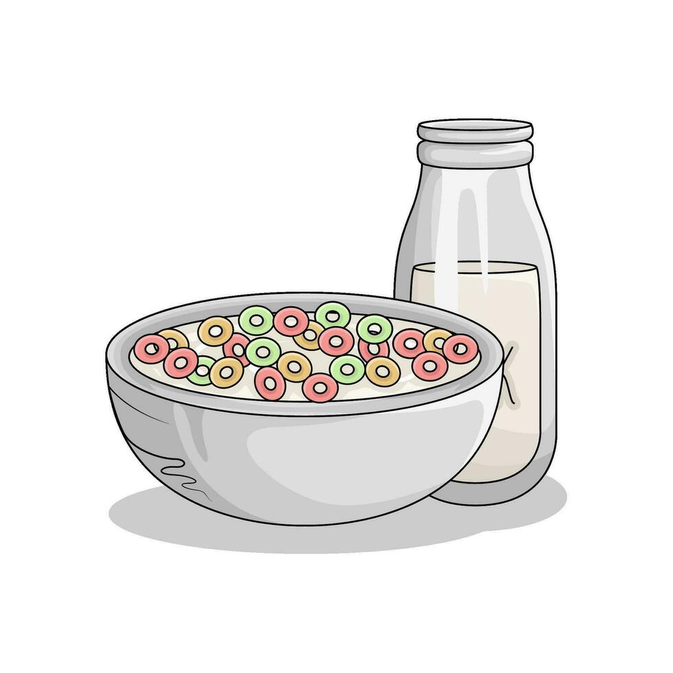 trigo polvo, Leche con cereal ilustración vector