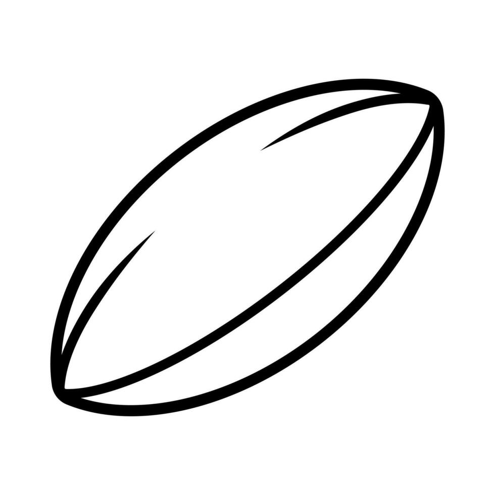 a black and white rugby union ball icon on a white background vector