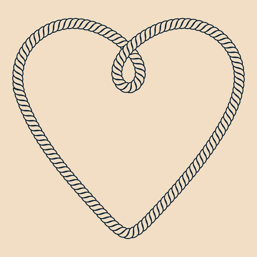 a heart shaped rope in the shape of a knot vector