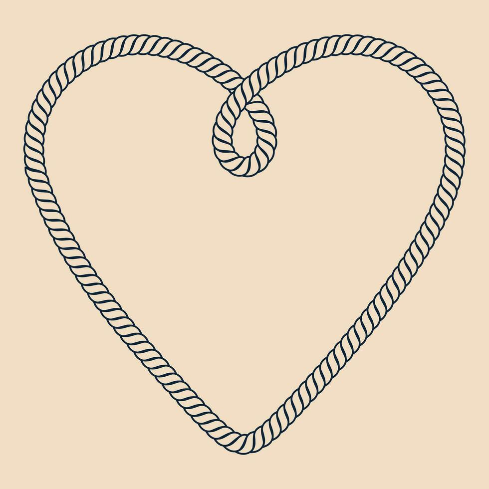 a heart shaped rope in the shape of a knot vector