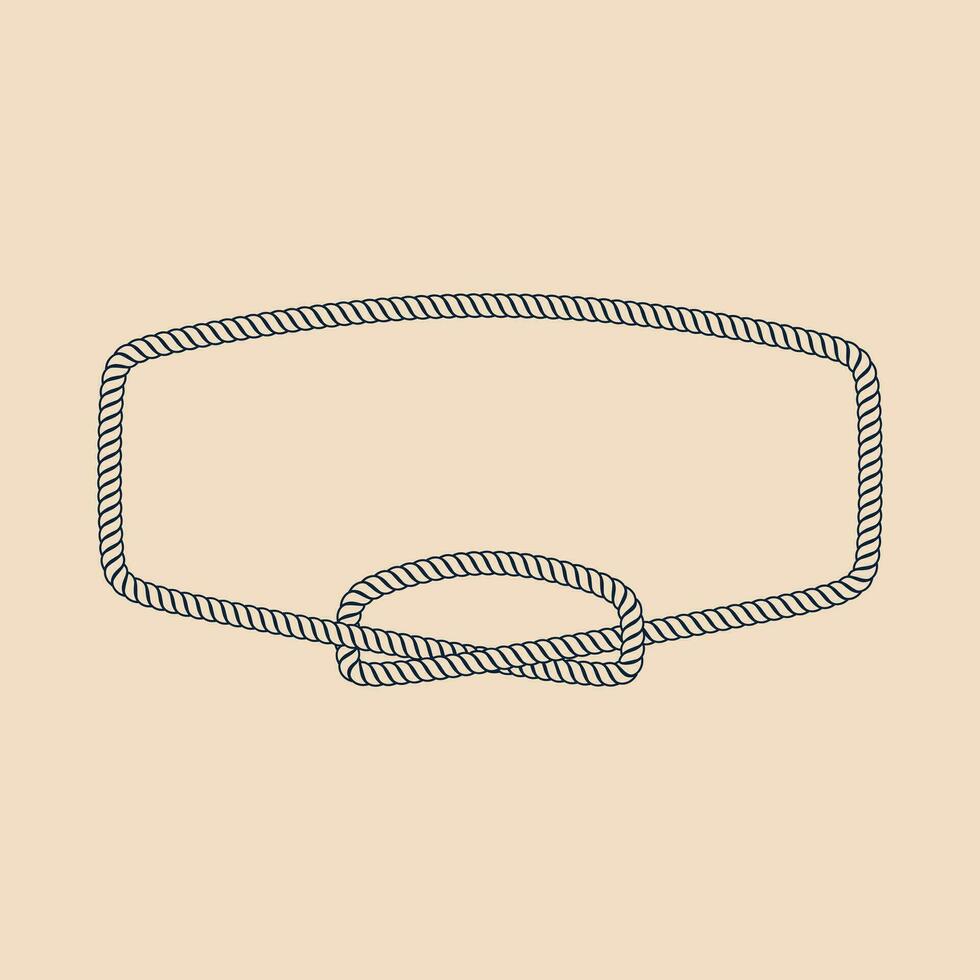 a rope frame with a knot on it vector