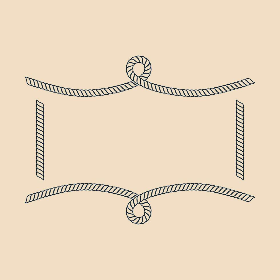a rope frame with a knot on it vector