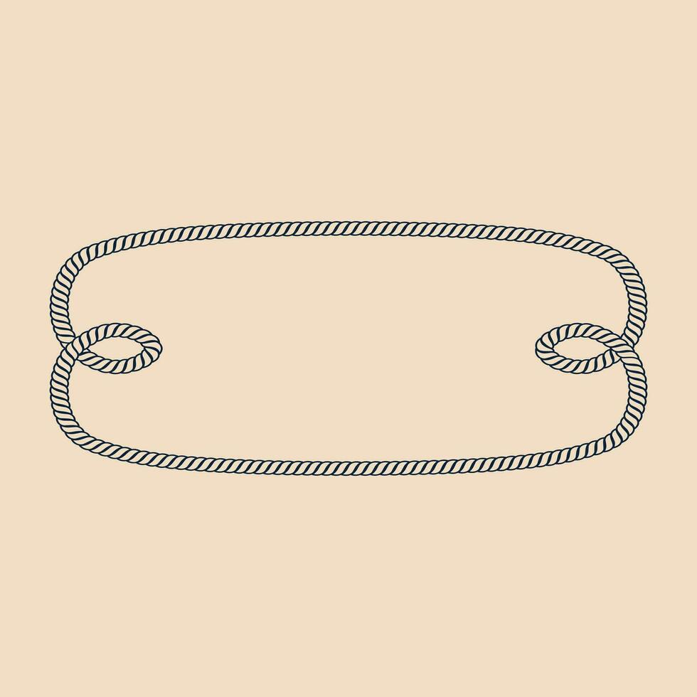 a rope frame with a knot on it vector