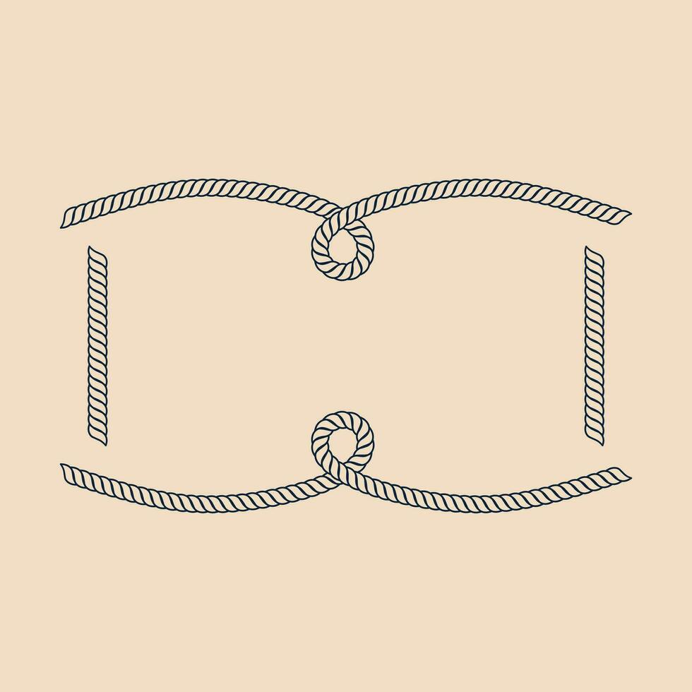 a rope frame with a knot on it vector