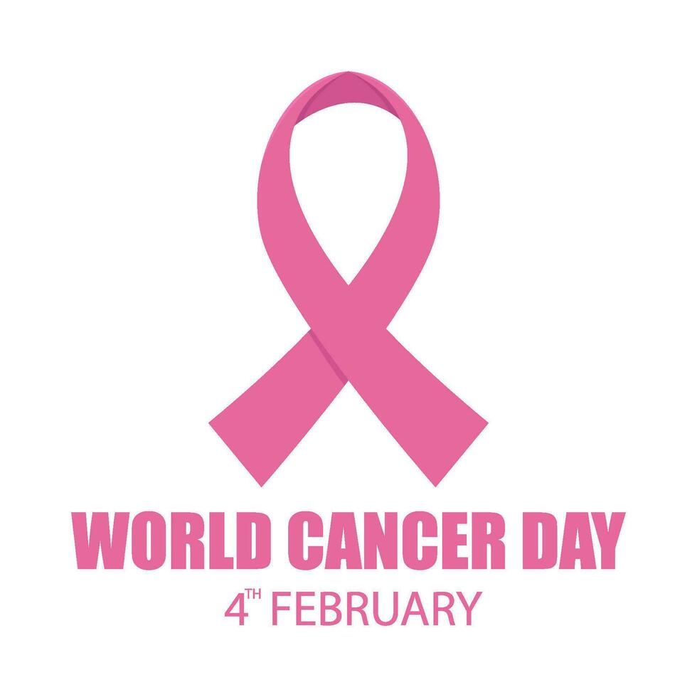 ribbon cancer day illustration vector