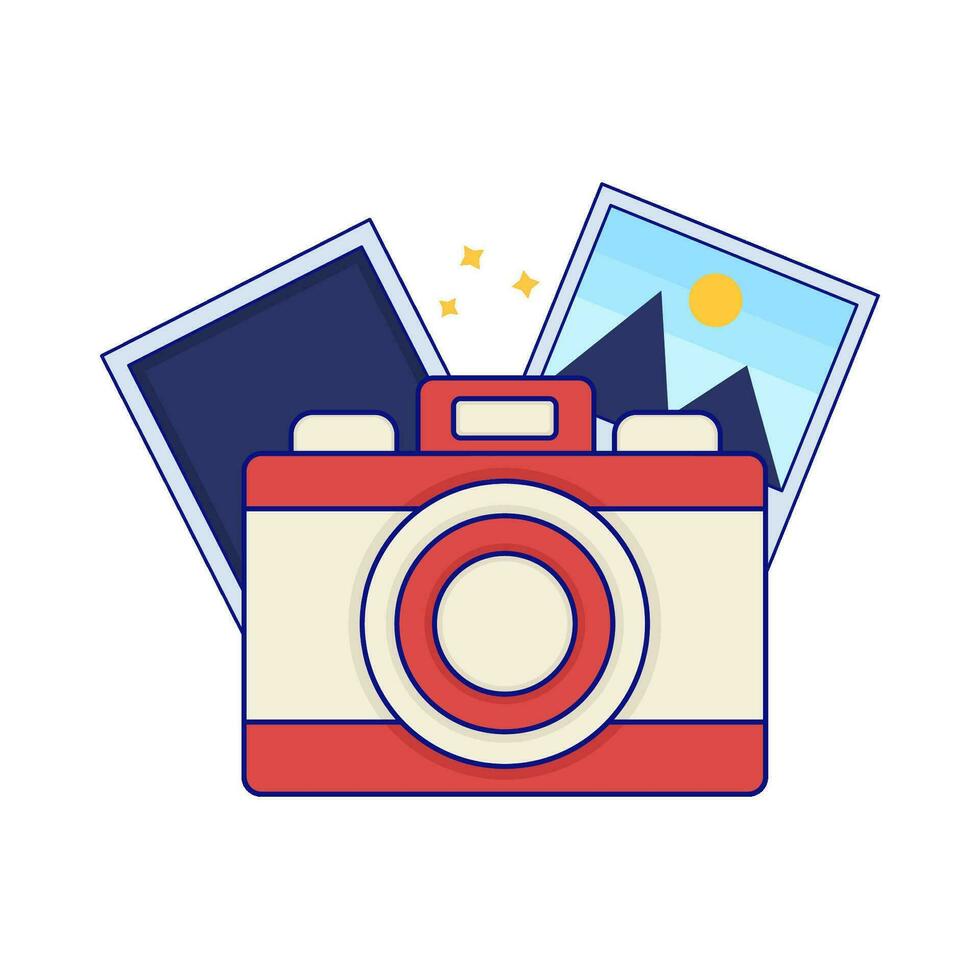 camera photography with picture illustration vector