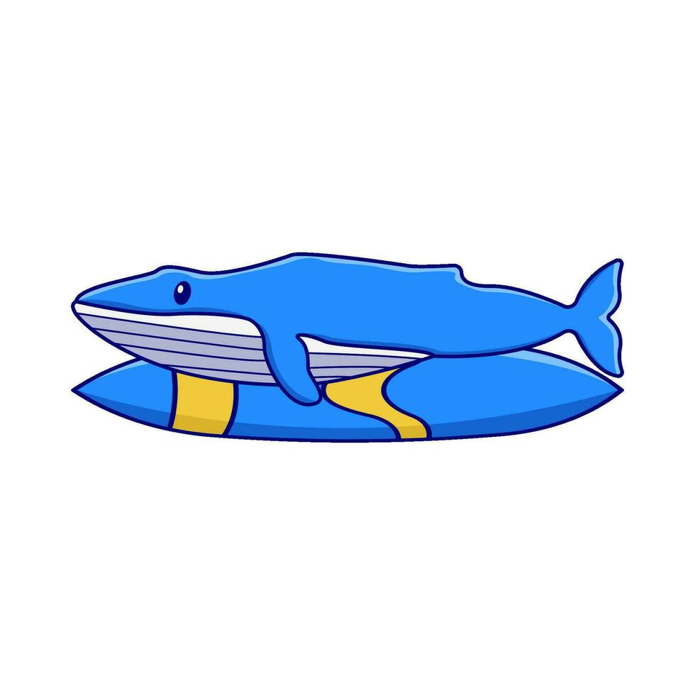 ballena en surf tablero ilustración vector