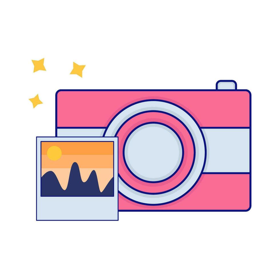 camera photography with photo illustration vector