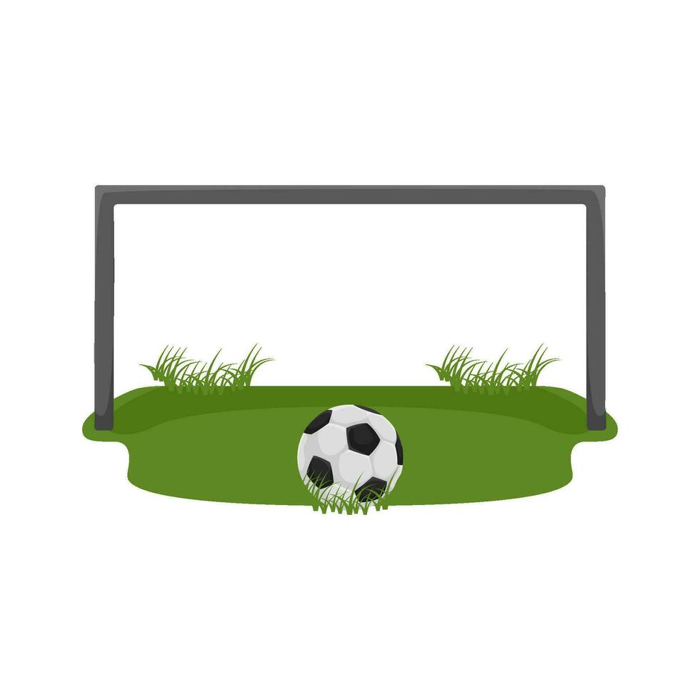 fútbol pelota en campo ingenio objetivo ilustración vector