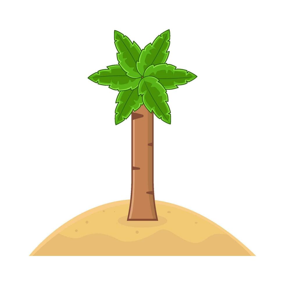 palm tree in sand beach illustration vector