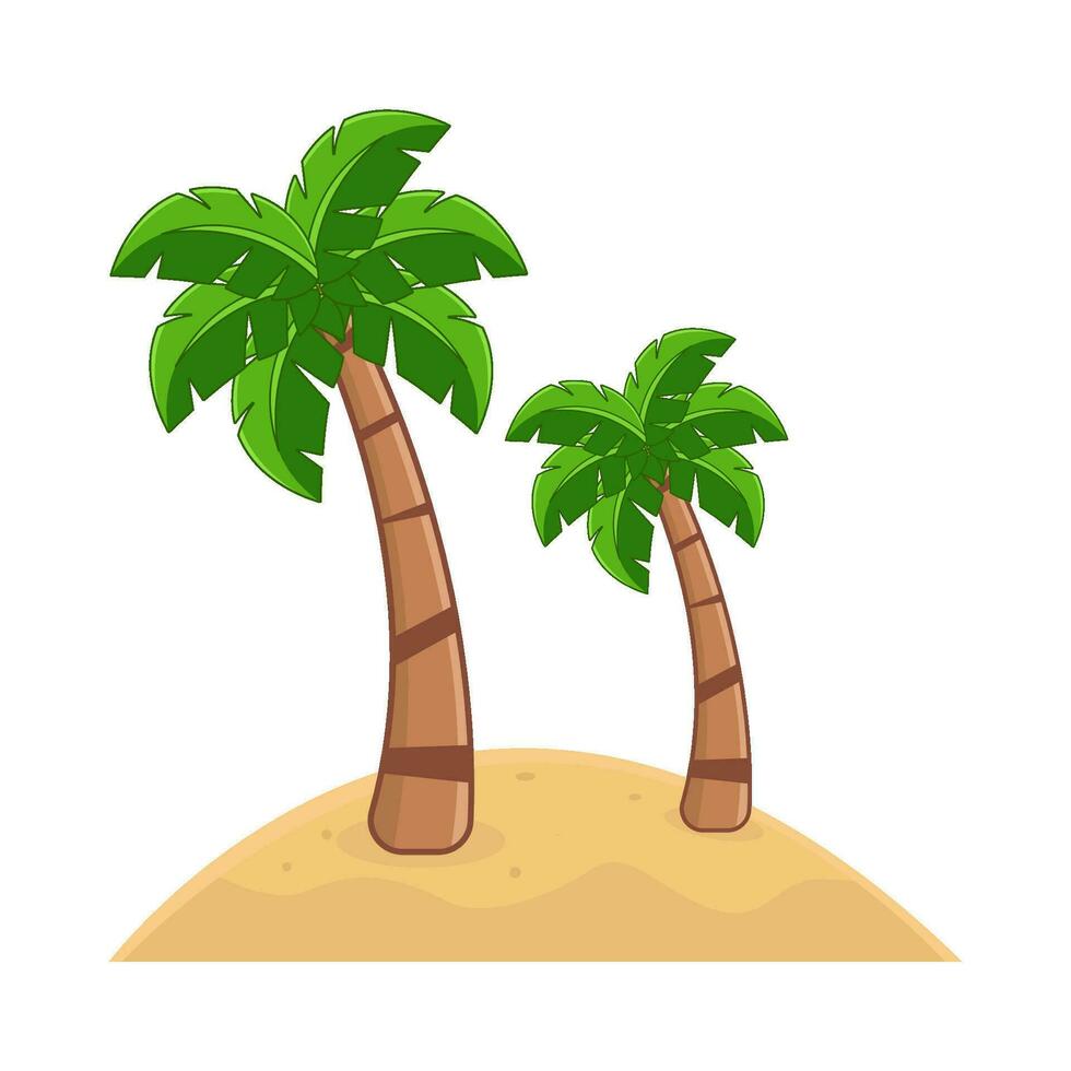 palm tree in sand beach illustration 35557302 Vector Art at Vecteezy