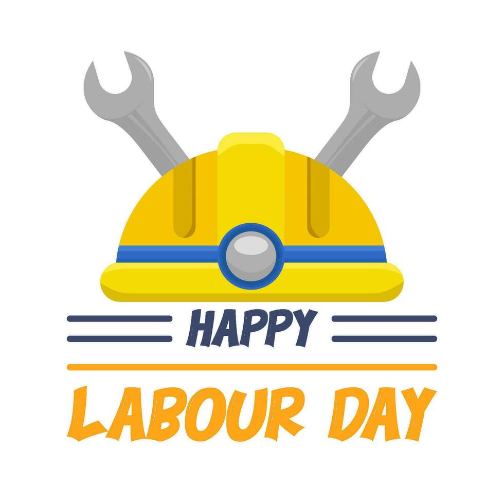 hammer with happy labour day illustration vector