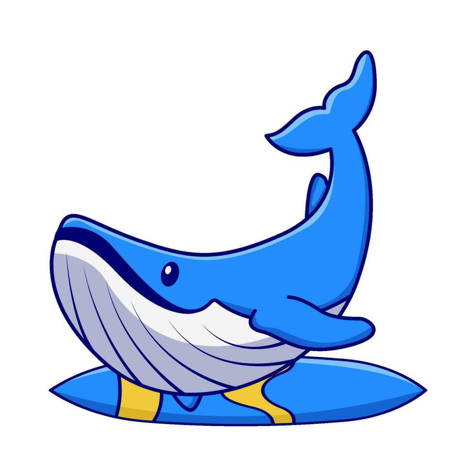 ballena en surf tablero ilustración vector