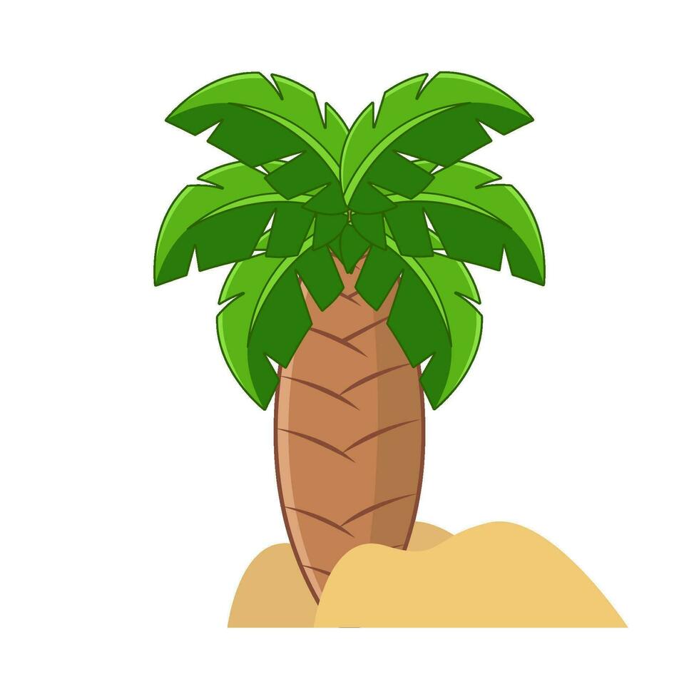 palm tree in sand beach illustration vector
