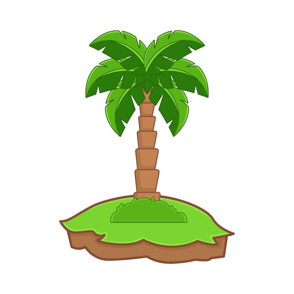palm tree in garden green illustration vector