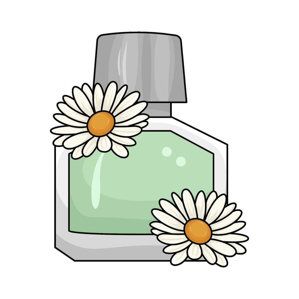 botella perfumar rociar con flor ilustración vector