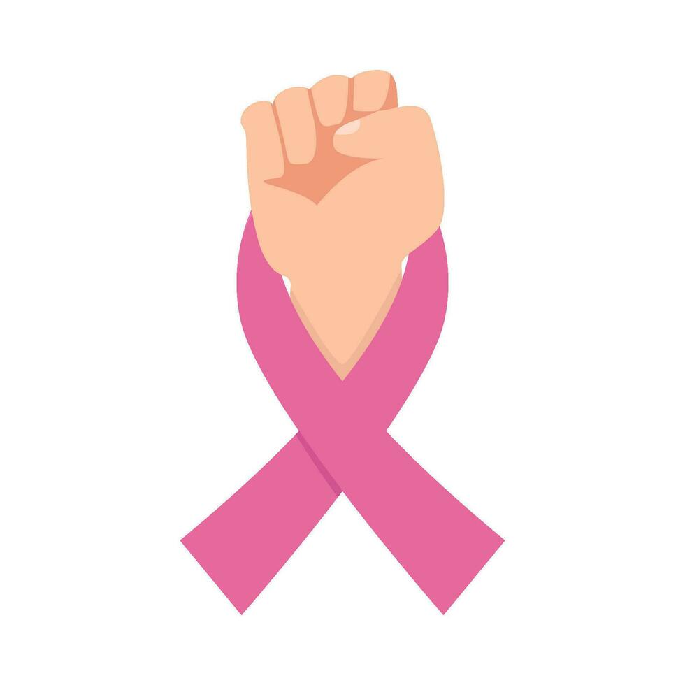 ribbon cancer day in hand  illustration vector