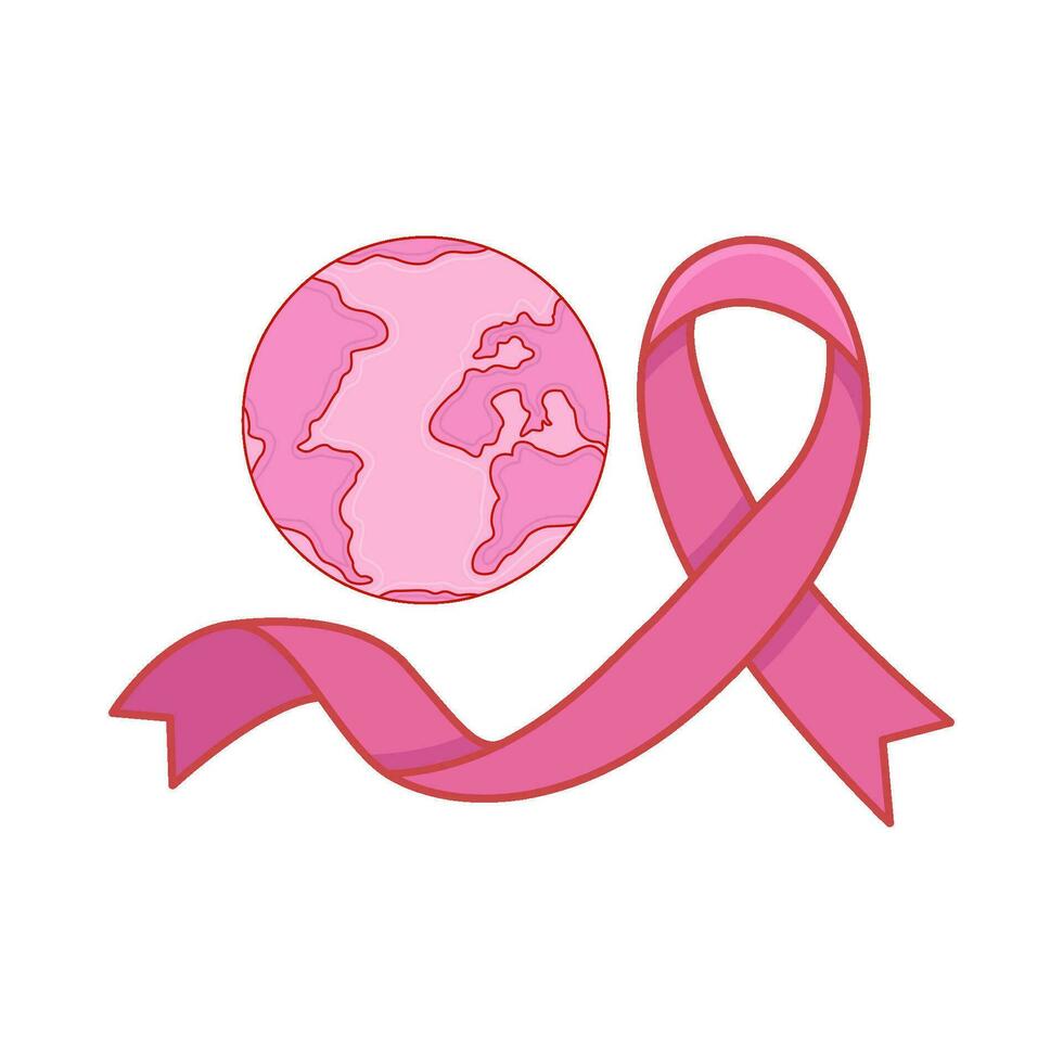 ribbon cancer day world illustration vector