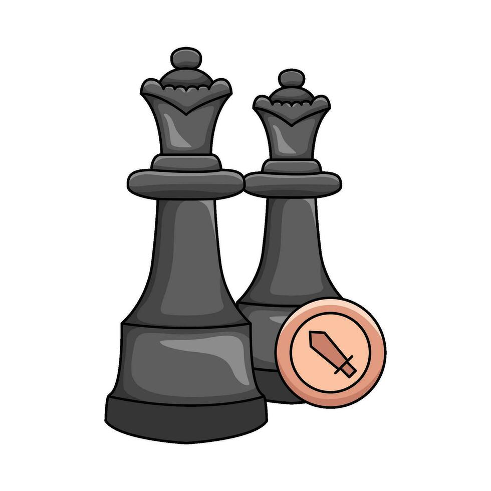 ajedrez reina con espada ilustración vector