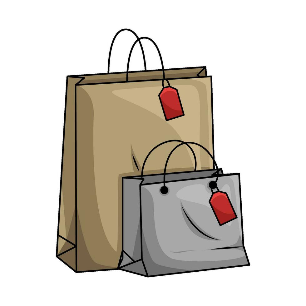 bolsa de papel compras ilustración vector