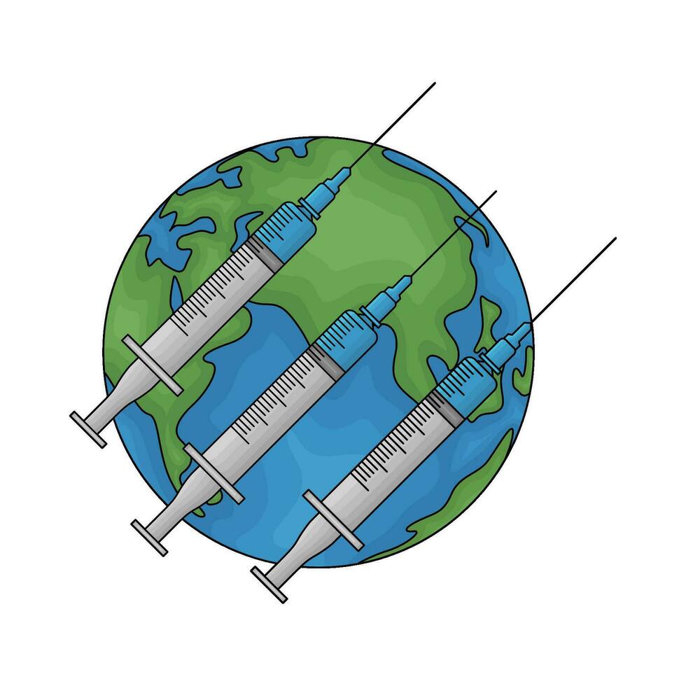 earth with injection illustration vector