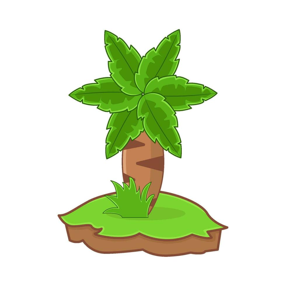 palm tree in garden green illustration vector