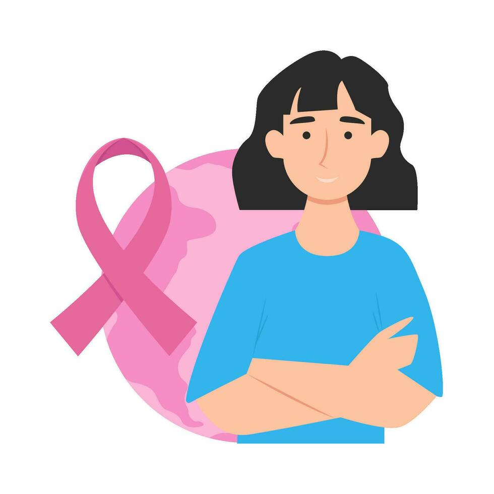 women with ribbon world day illustration vector